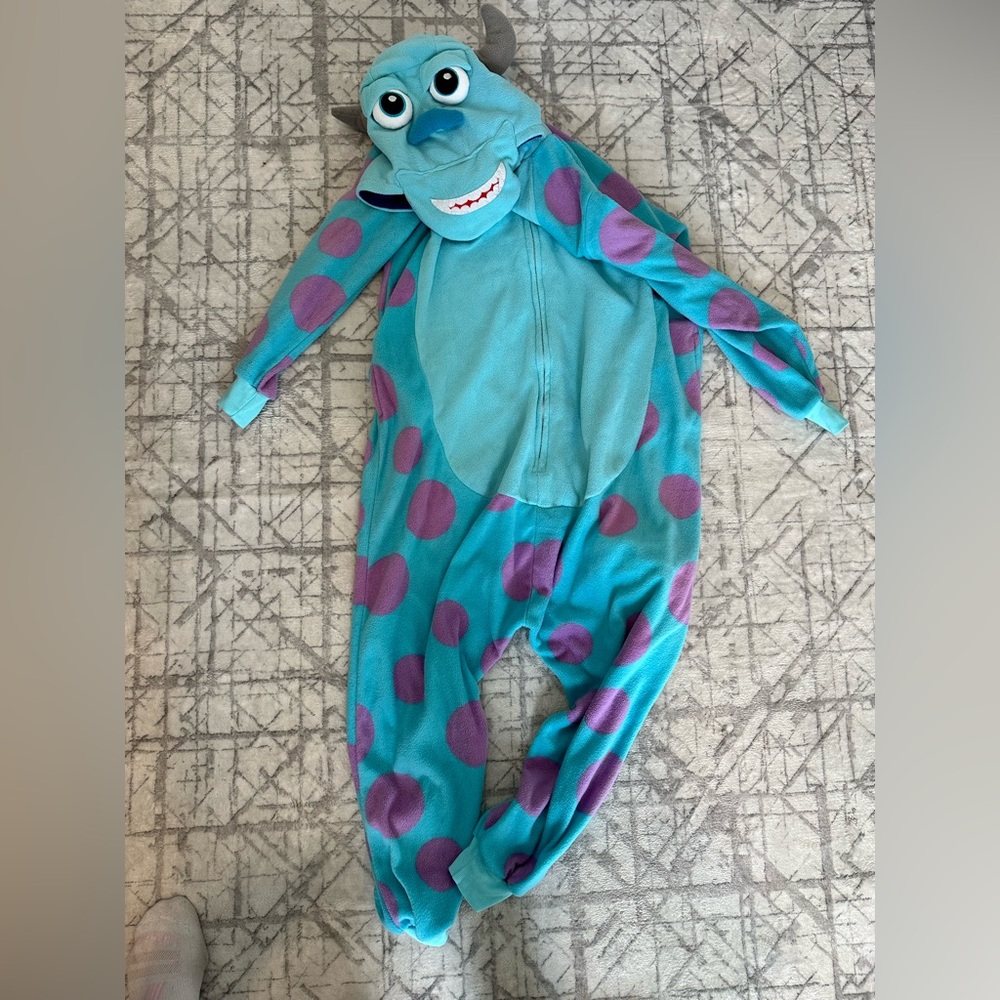 Sulley Monsters Inc costume fleece onesie hooded pajama